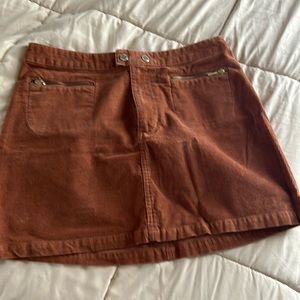 Abercrombie & Fitch Tan Brown Corduroy High Waist A-Line Mini Skirt Size 4